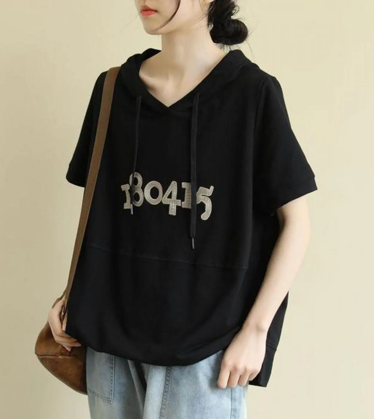 Loose Fit Casual Cotton Women's Short Sleeve Tee Shirt with Hood - New 2022 Summer Fashion