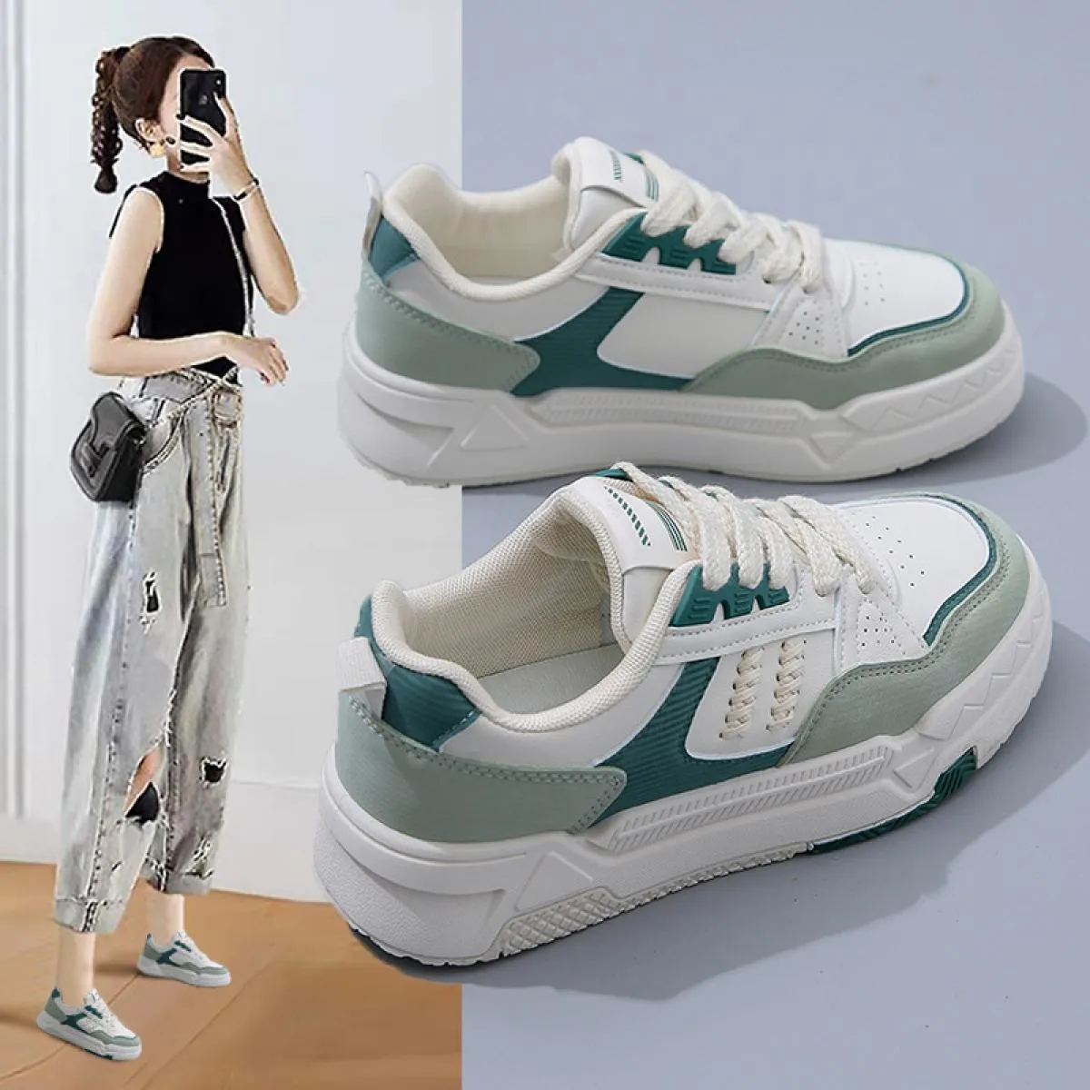 2022 nuove scarpe da ginnastica da donna scarpe sportive Kawaii moda casual piattaforma appartamenti carino Harajuku vulcanizzat