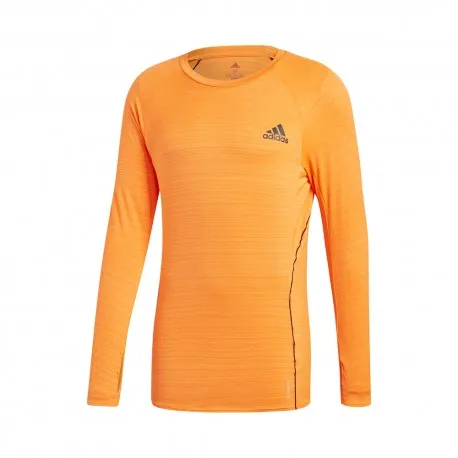 ADIDAS maglia running manica lunga runner arancio uomo