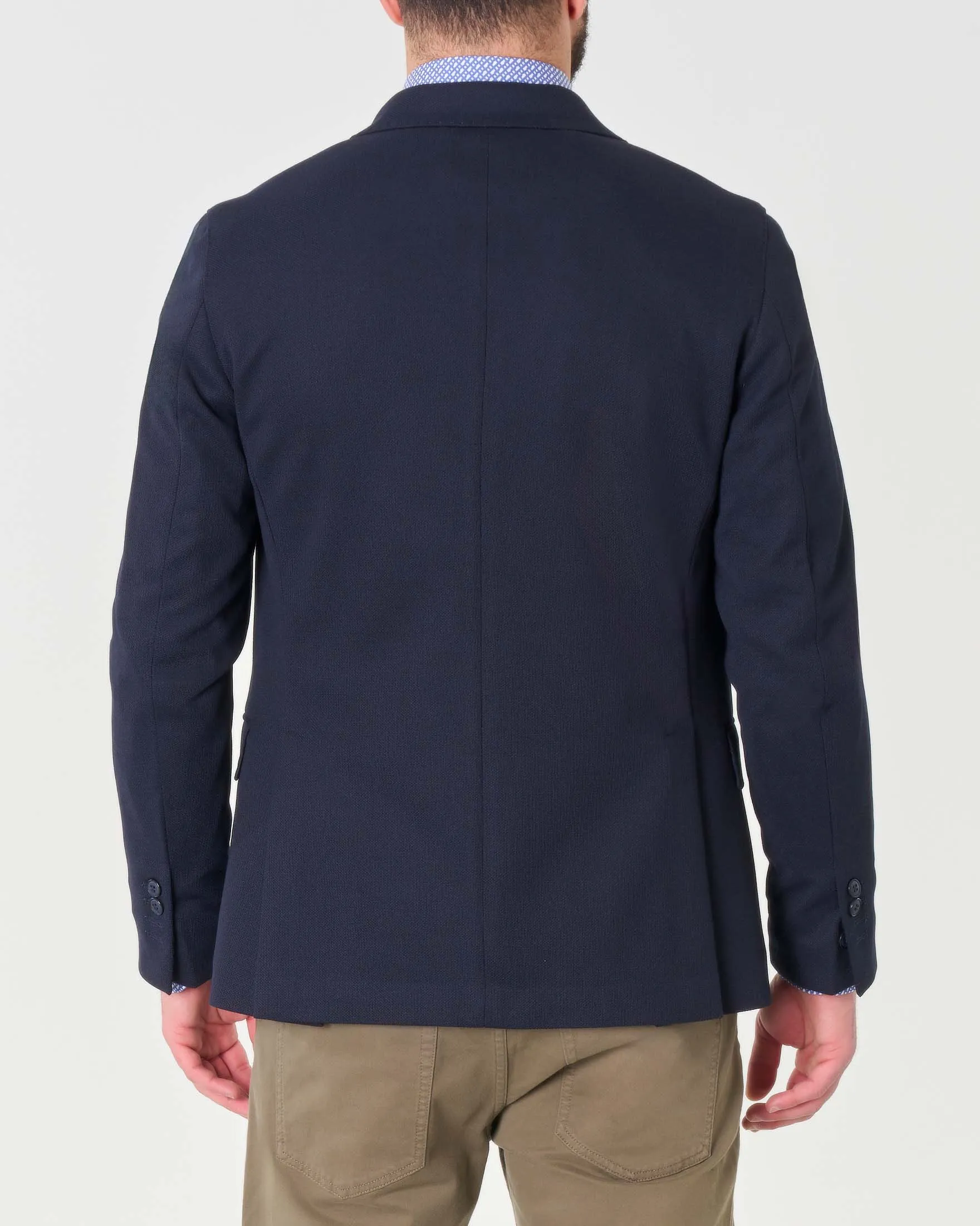 Blue Viscose Jersey Blazer
