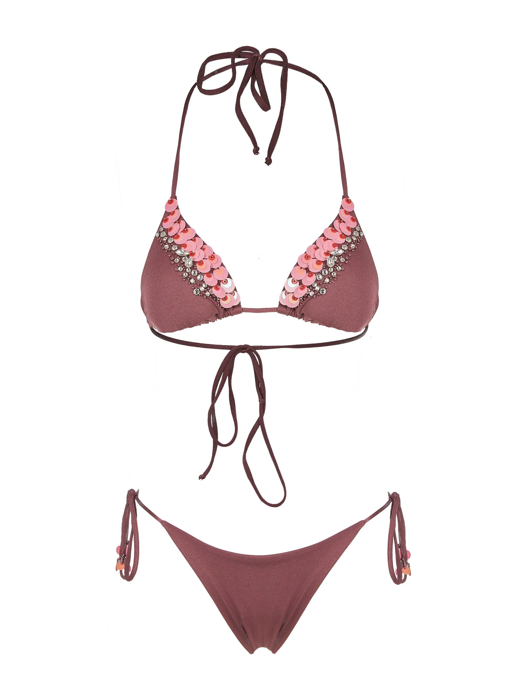 Brown Beach Laced Swim Trunks