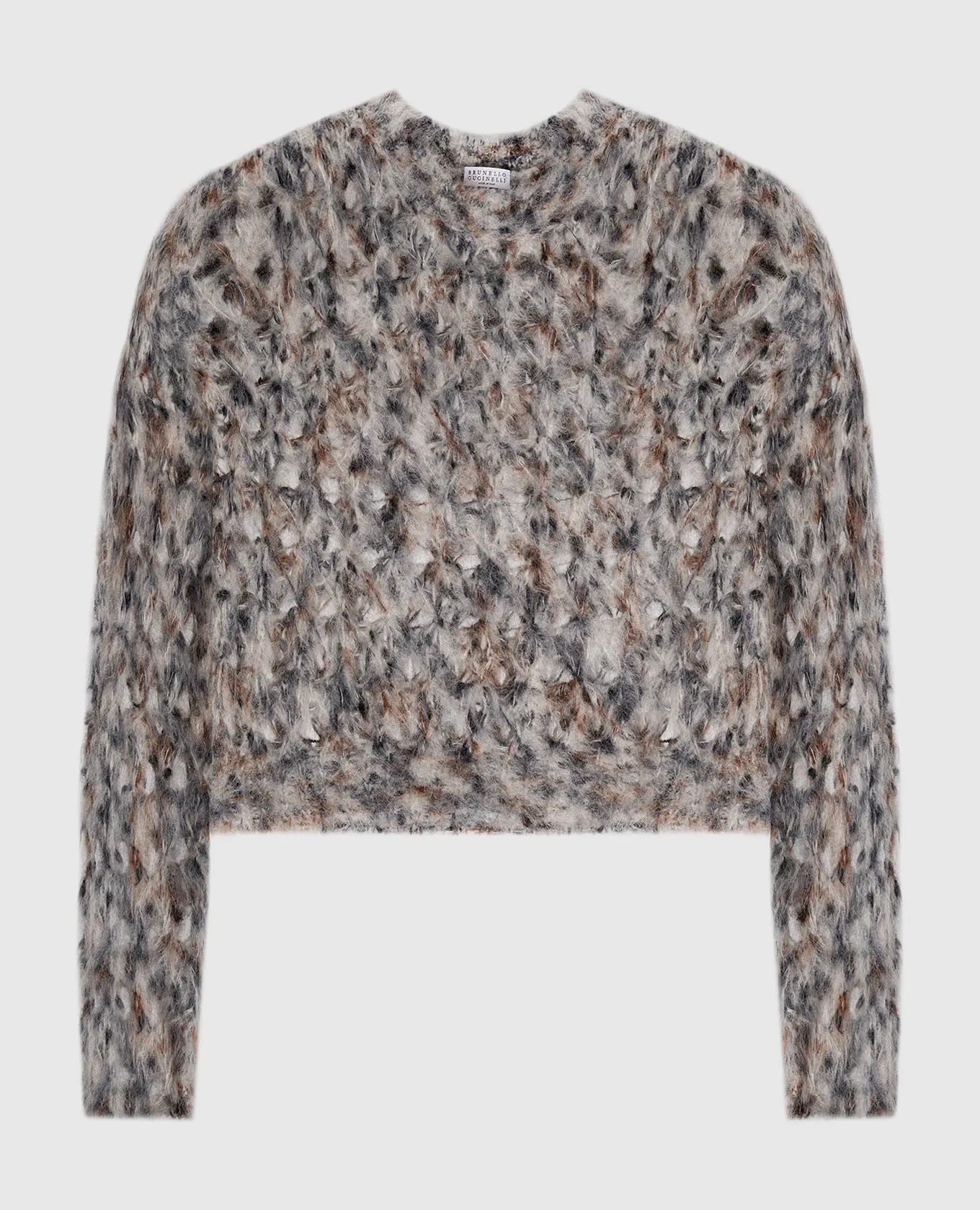 Brunello Cucinelli Maglione traforato grigio MTA309410