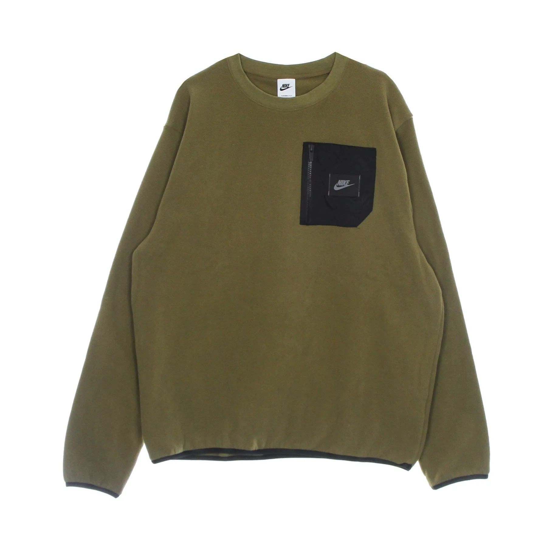 Felpa Girocollo Uomo Sportswear Spu Therma-fit Polar Fleece Crew Hazel Rush black