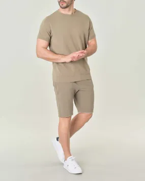 Half Sleeve Mud-colored Sweatshirt in Peruvian Pima Cotton