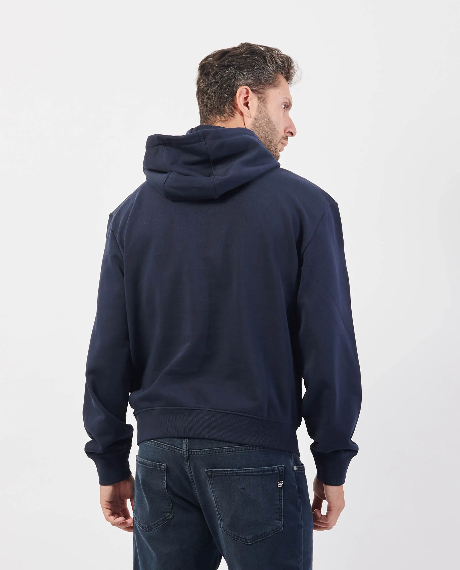 HUGO Blue Cotton Hoodie with Logo by Hugo