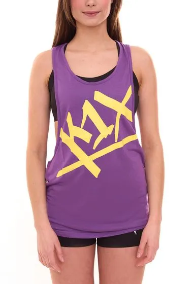 K1X | Kickz Wmns Tear it Up Tank Top Maglia estiva da donna 6700-0072/6204 Viola/Giallo