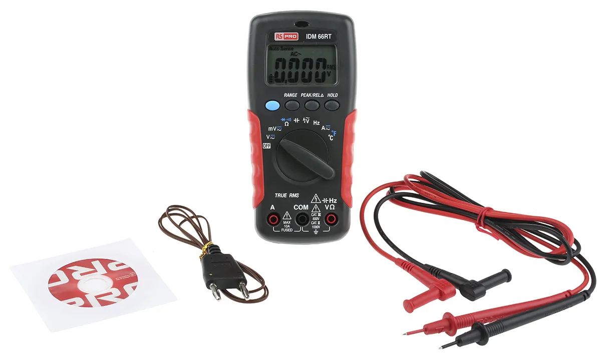 Multimetro Portatile RS PRO IDM66RT, 1000V ca, 10A ca, CAT III, True RMS