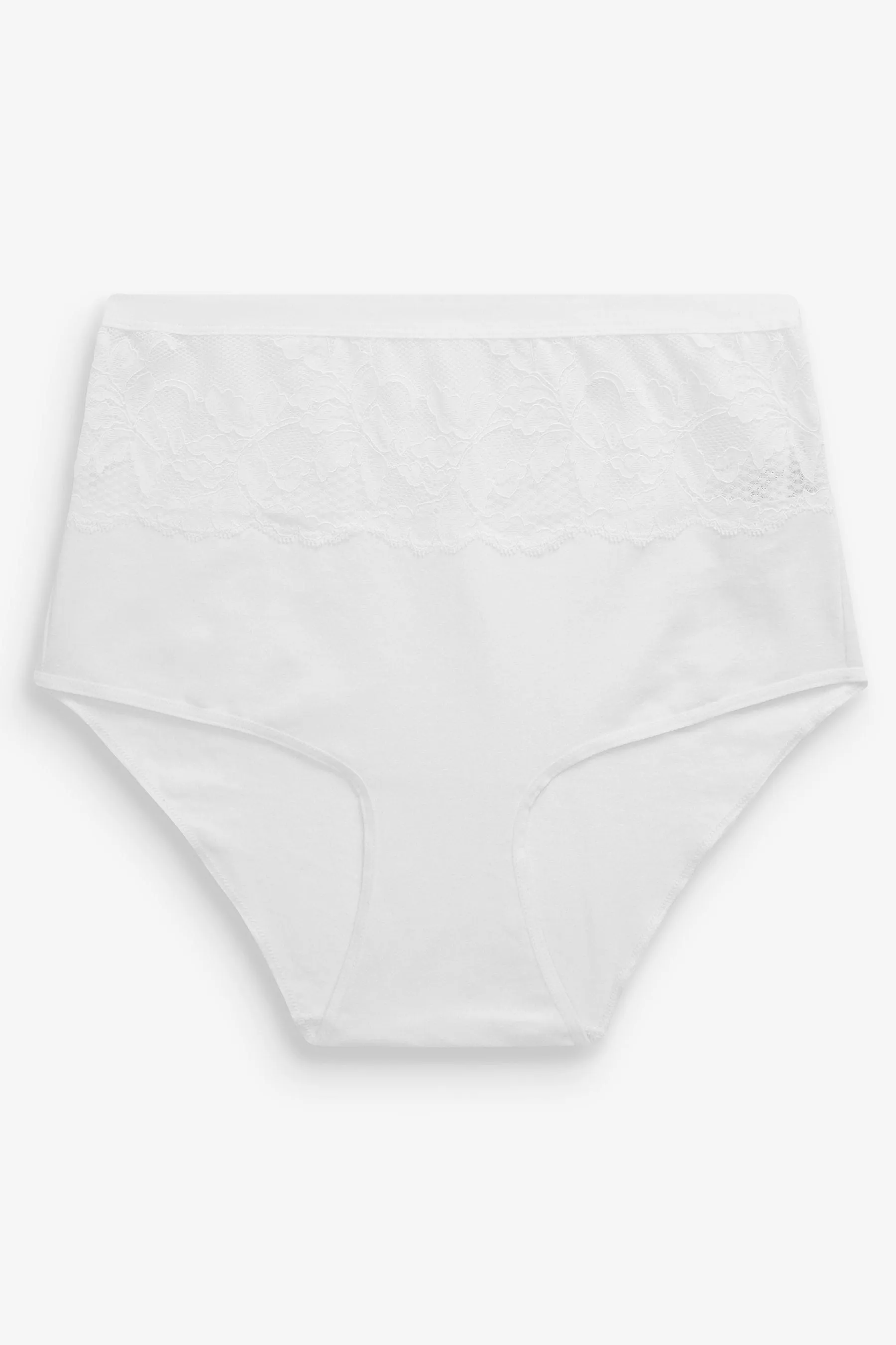 White/Black Pack of 2 High-Waisted Cotton Shaping Control Briefs