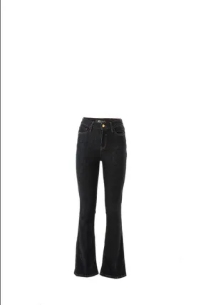 High-Waisted Women's Starf Dark Blue Denim Jeans Trousers