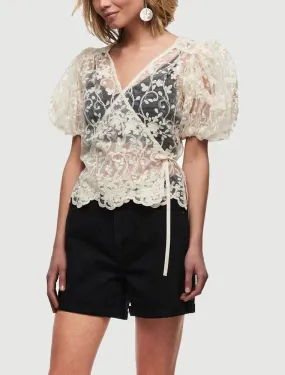 Short Sleeve Cream Top