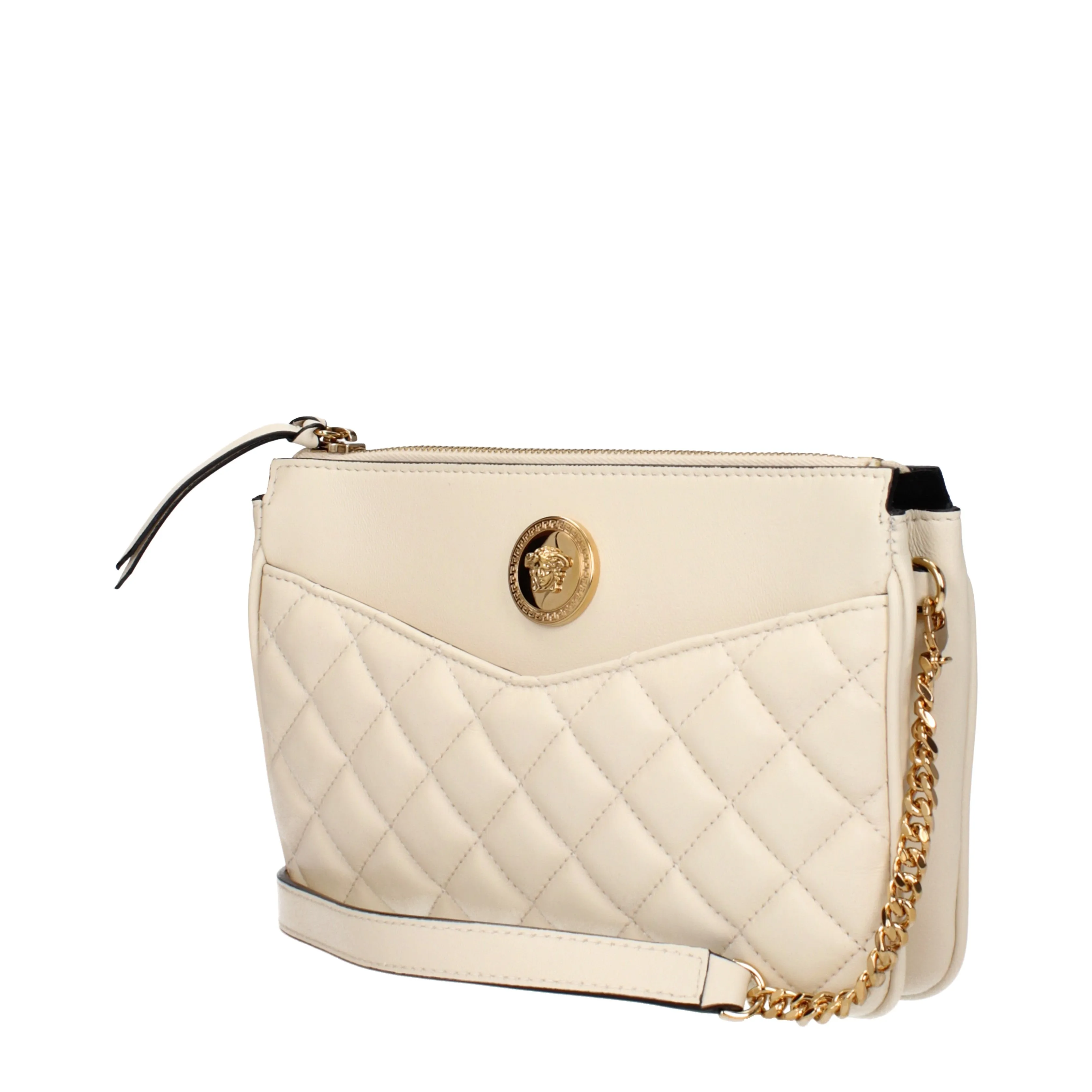 Versace Pochette Donna Pelle Beige/Ecru