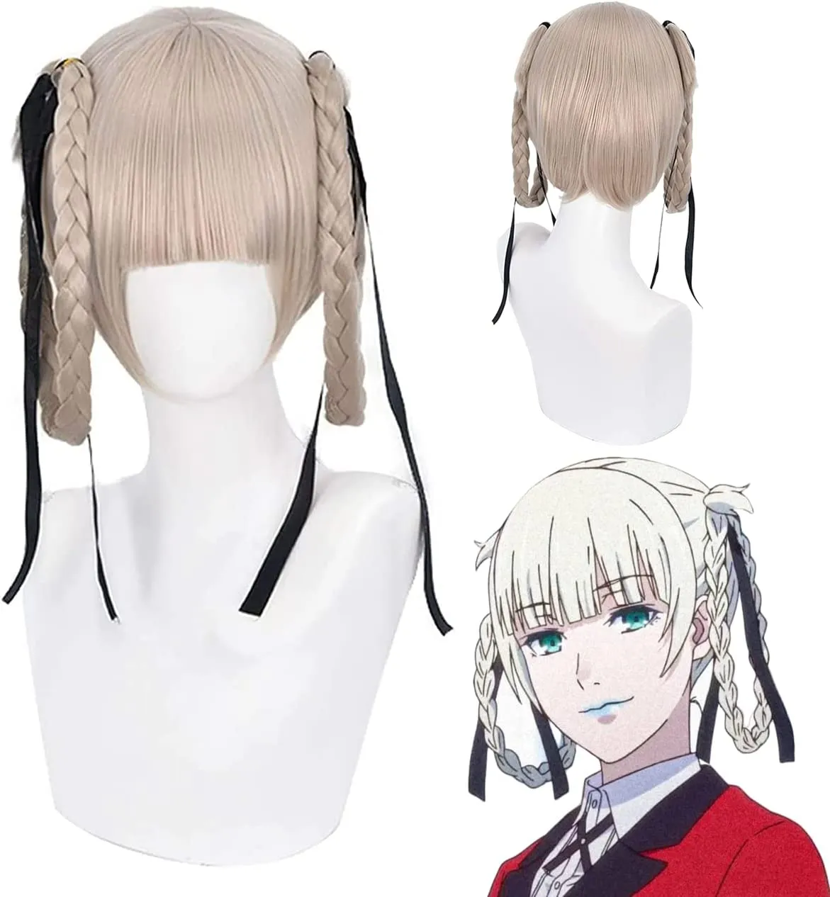 Wxypreey Nero Lungo Lisci Capelli Parrucca per Anime Parrucca Cosplay Parrucca Costume di Halloween